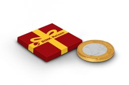 Schachtel mit Schokoladenmünzen
