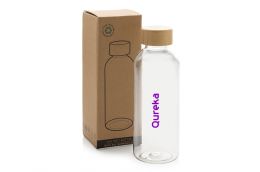 rPET Flasche mit Bambus-Deckel 660 ml