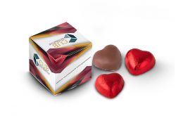 Herzdose mit 3 Schokoladenherzen