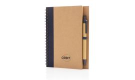 Kraft Spiral-Notizbuch mit Stift